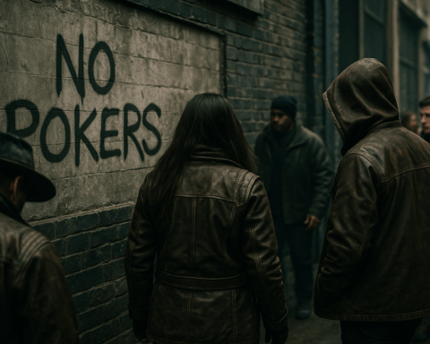 Graffiti that says "no pokers'