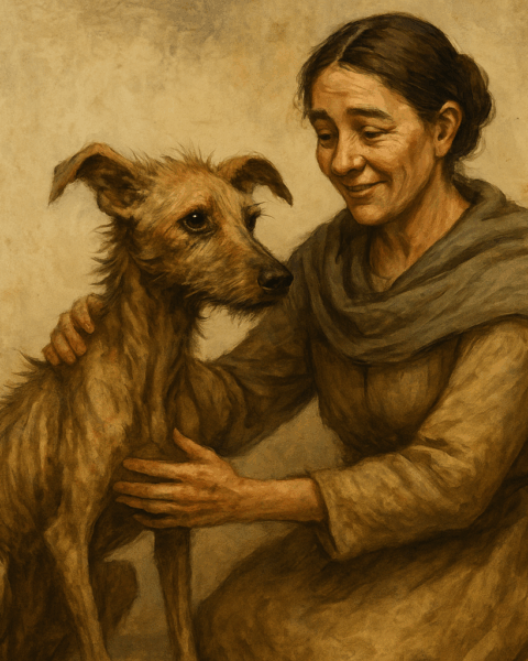 woman with dog