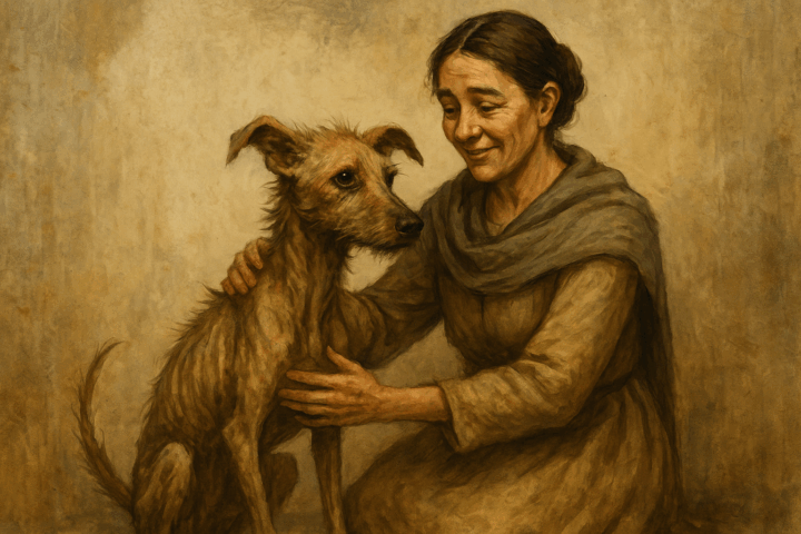 woman with dog