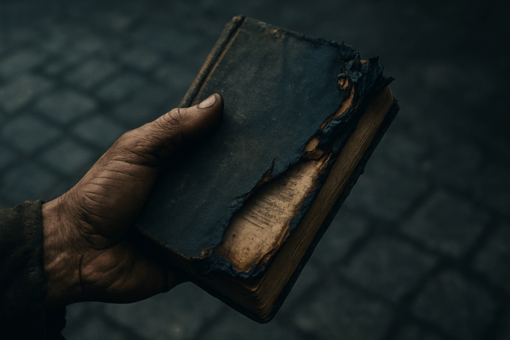 a scorched book