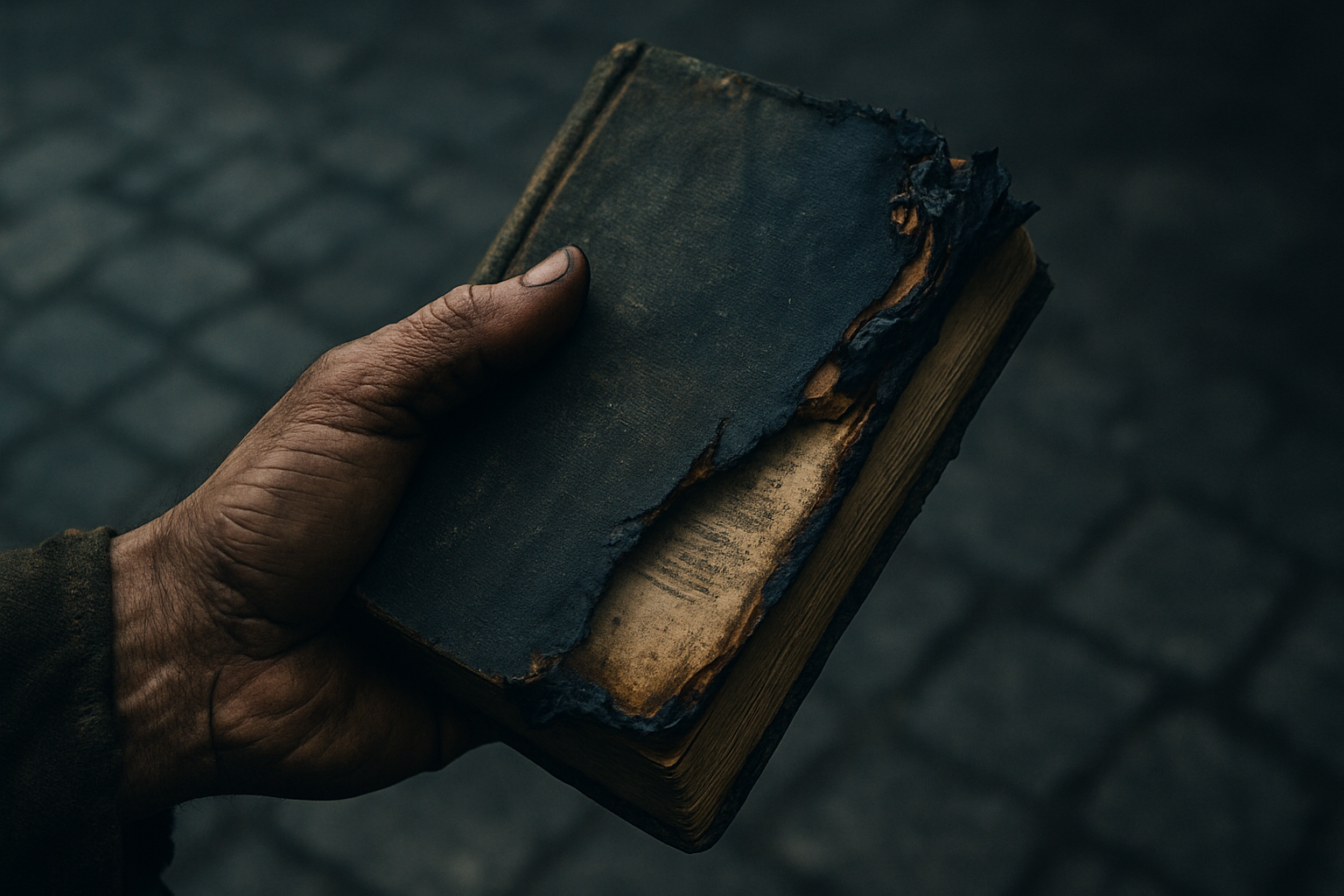 a scorched book