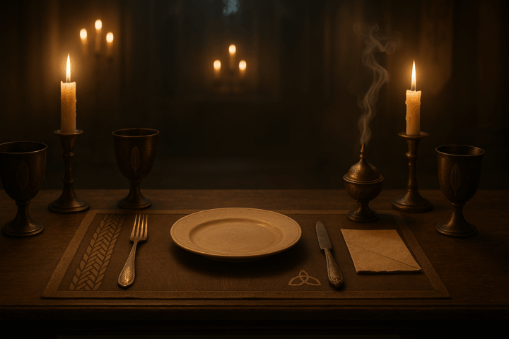 a ceremonial table setting